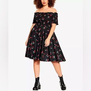 City Chic Trendy Plus Size Cherry Pie Dress